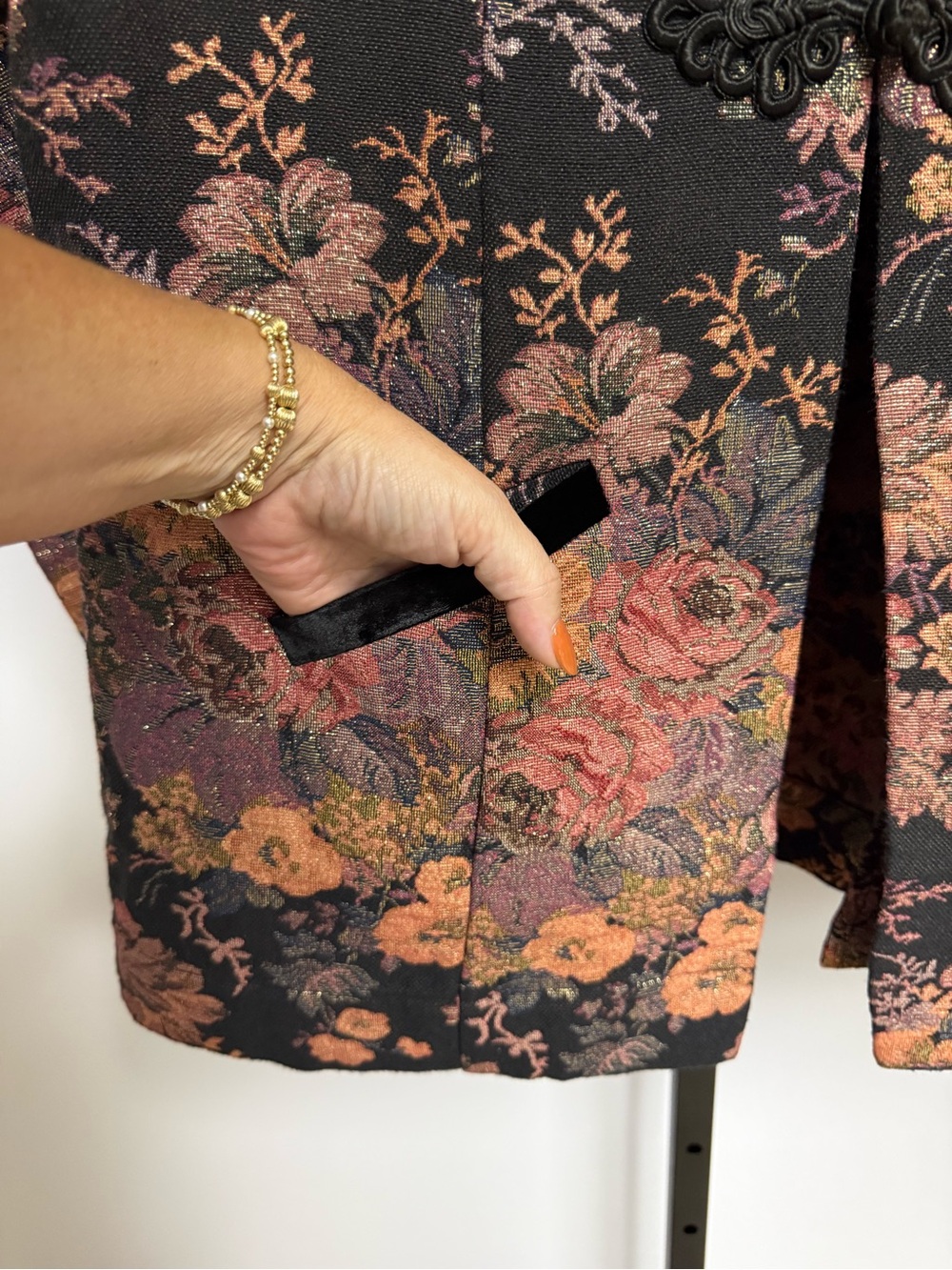 Soft Surroundings Westbury Garden Metallic Jacquard Jacket Size L Whimsigoth 90s - Picture 6 of 14